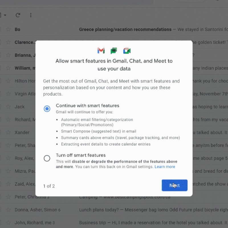 Google adding mass privacy settings to Gmail.